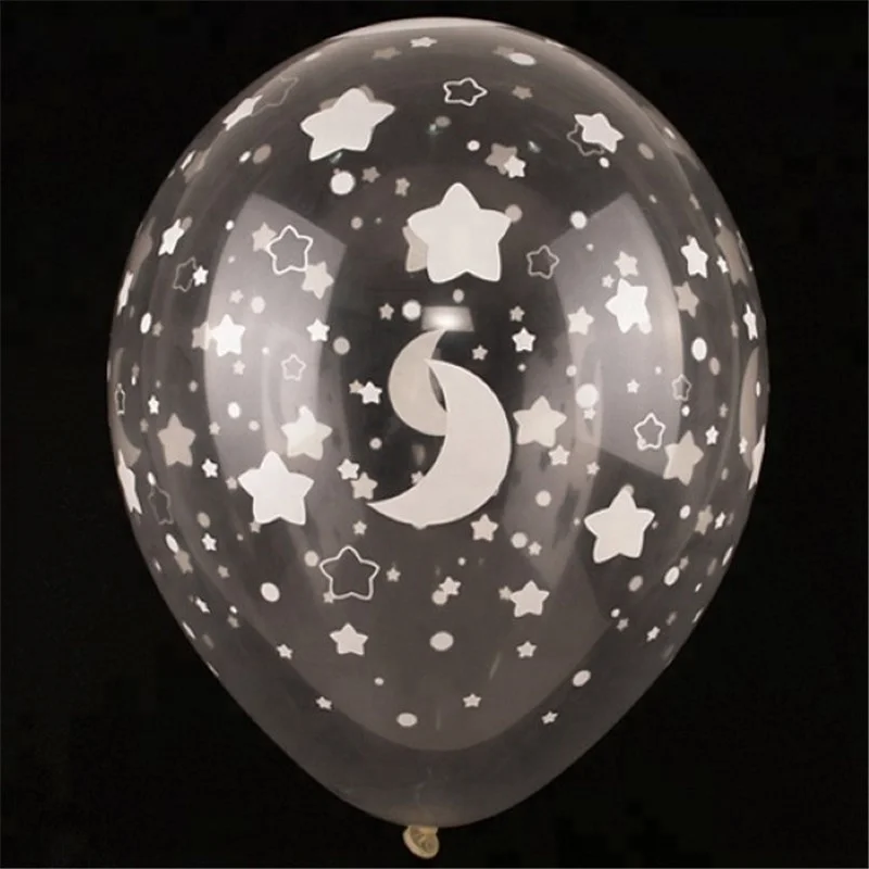 Custom Made Round 12 Inch Helium Printed Ballon Pink Happy Birthday Number Printing Latex Clear Transparent Balloons