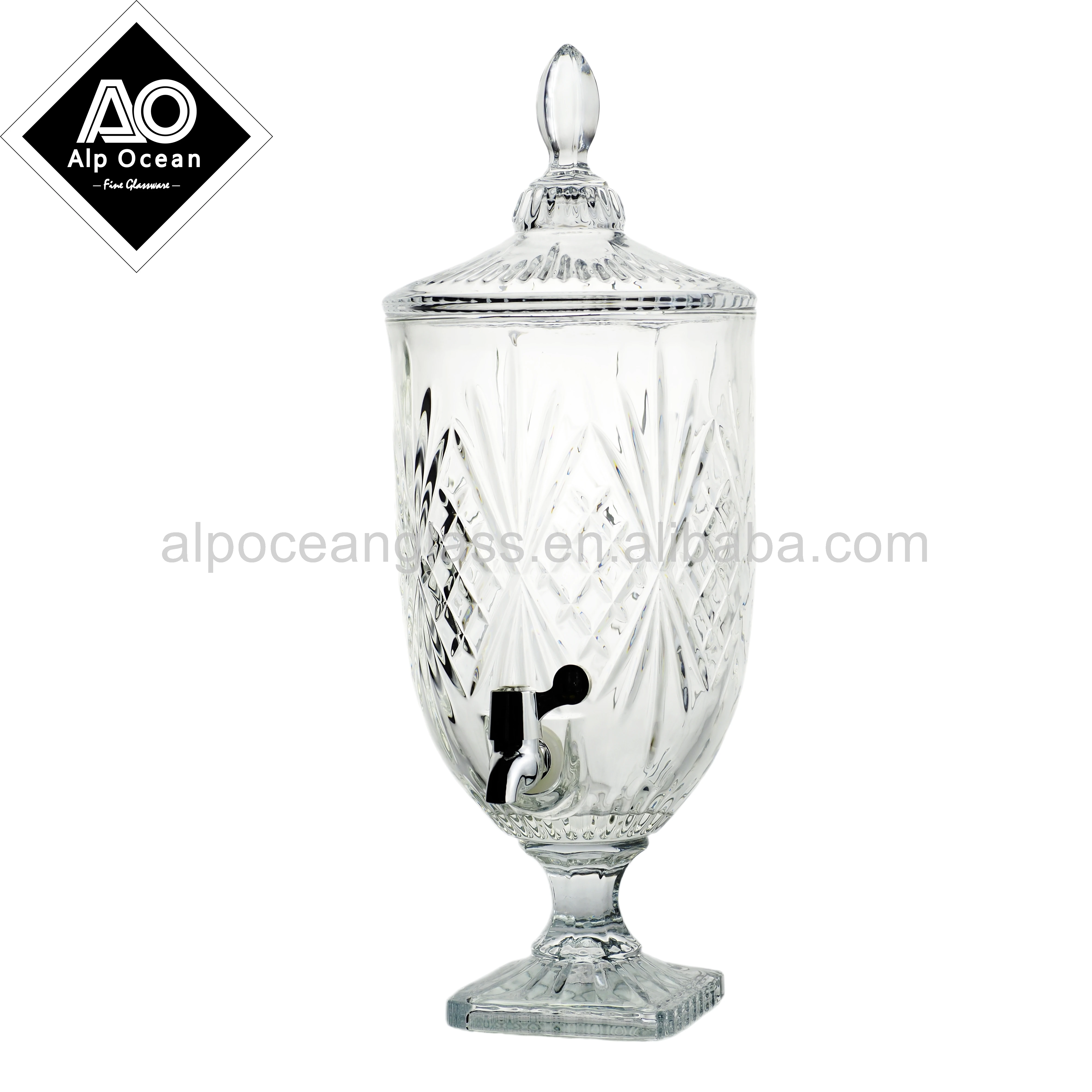 Hot Sale Luxury Classic 5L  Glass Jar Beverage Juice Dispenser With Tap