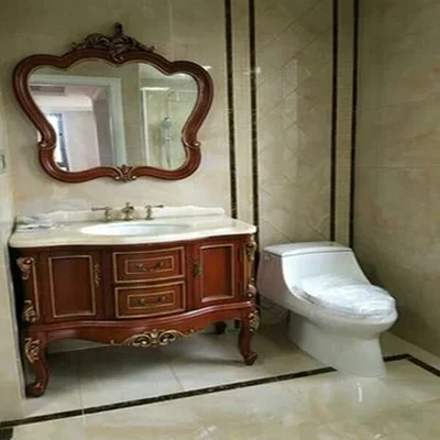 Bisini европейского стиля из цельной древесины мебель для ванной комнаты/Высокое качество Мраморная Столешница Раковина/косметическое зеркало роскошный умывальник раковина шкаф BF07-10001