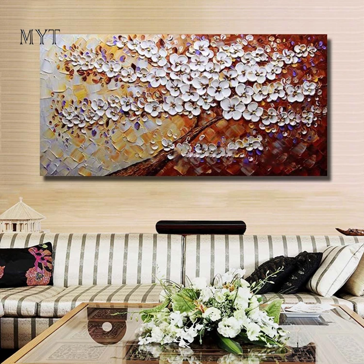 100% Handpainted Peony 3d Flower Oil Painting On Canvas Wall Art Pictures