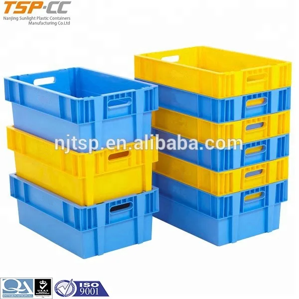 
Euro large size nest stack hard plastic storage packaging for fish transport crates 