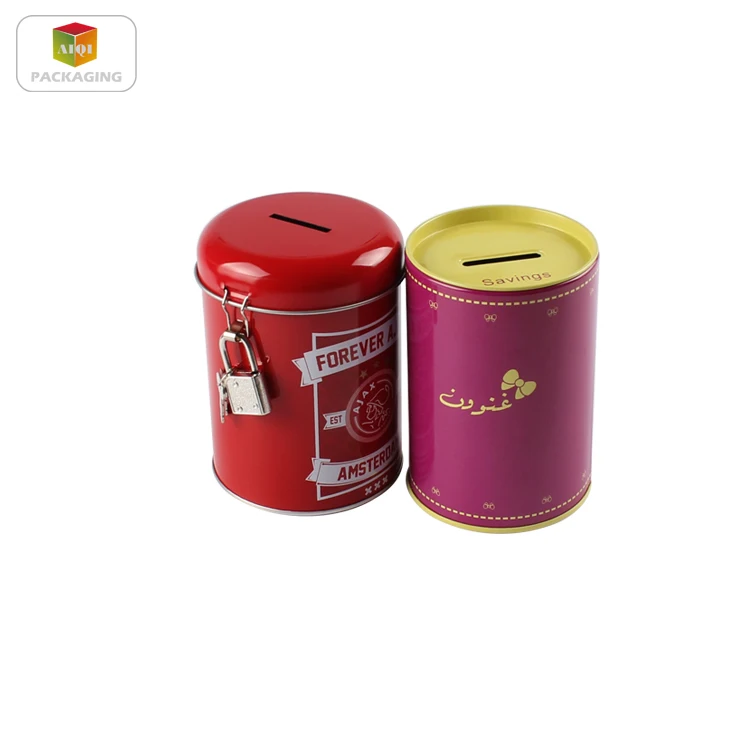 
Customize rectangular shaped coin bank tin box/saving tins 