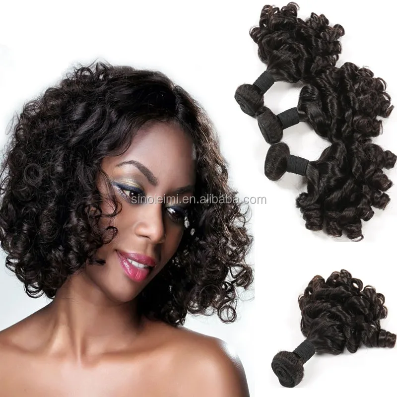 6a Grade Aunty Funmi Bouncy Curls machine Hair weft, Cheap Brazilian Hair bundles, Virgin Spiral Romance Curl Fumi Hair Weft