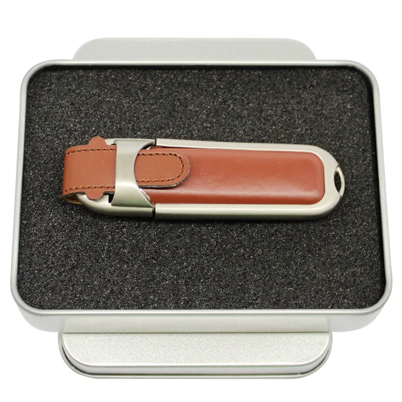 High-end USB 3.0 Flash Pen Drive leather  Memory Stick Free custom brand logo