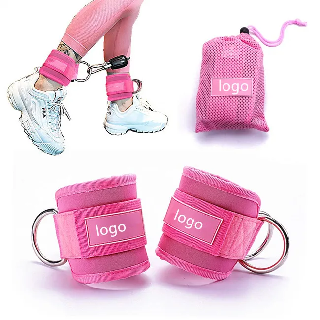 Gym Ankle Straps with Double Ring Attachment
