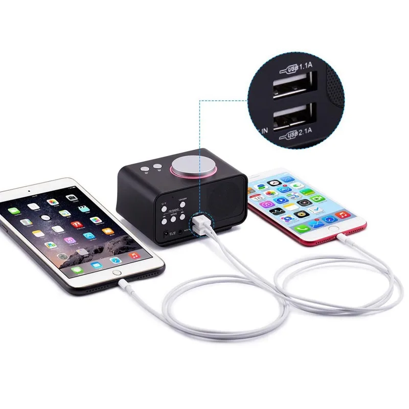 
Blue-tooth Home speaker with 2X 3W speaker Docking clock radio sound box Surround HiFi, LCD Display, 3.5mm AUX in 