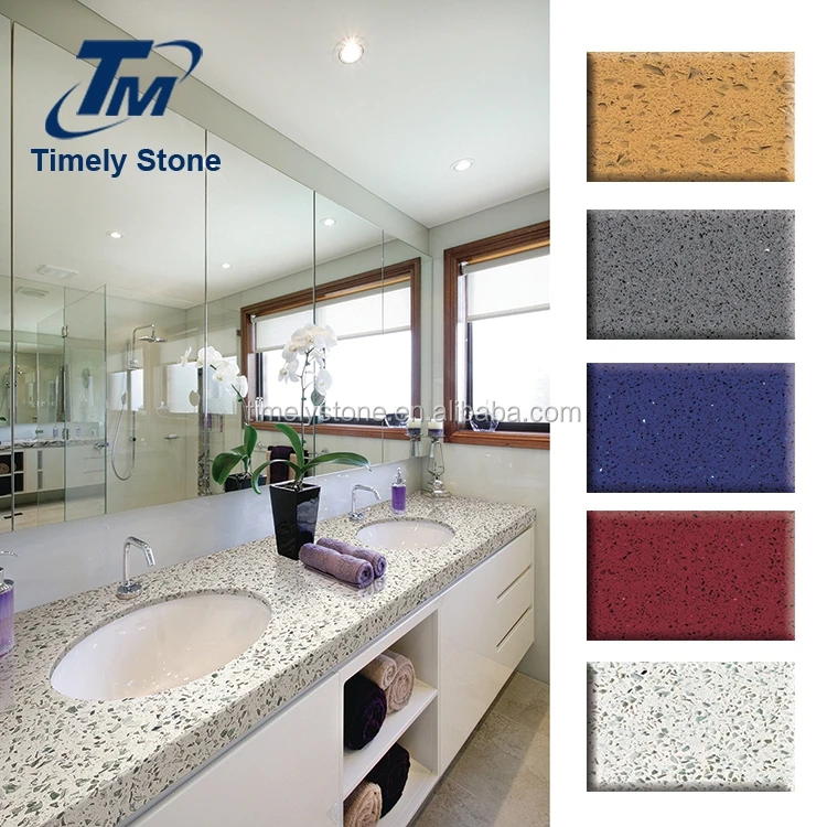 
Speckle White Color Artificial Vanity Tops Quartz Stone 