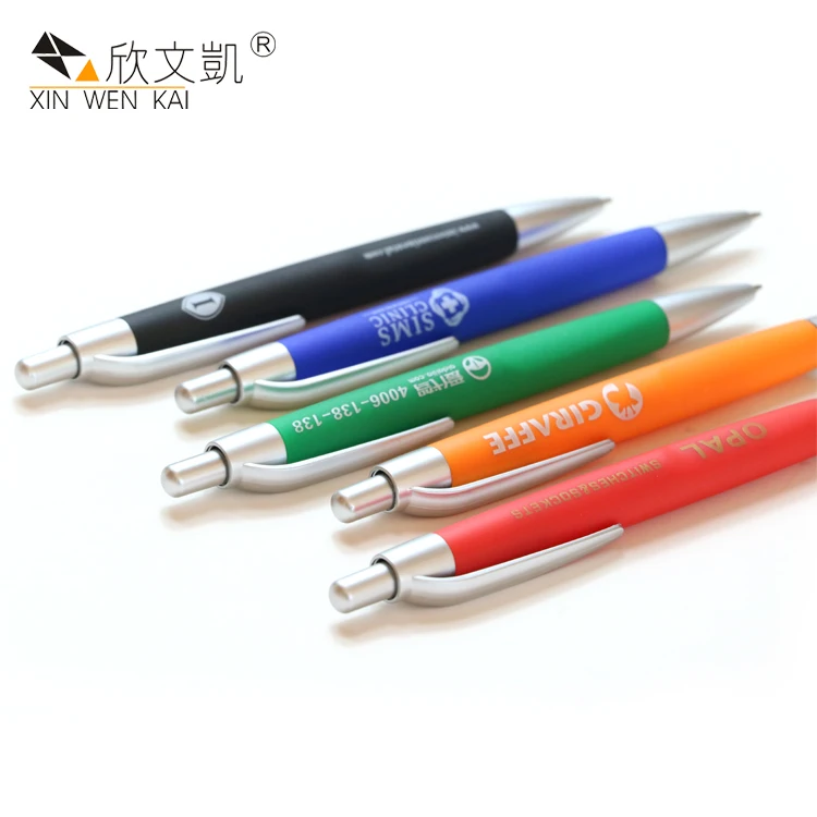 
Promotional Advertising Slogan Custom Shaped Clip Private Label Ball Pens Plastic print label penpen nib plastic 