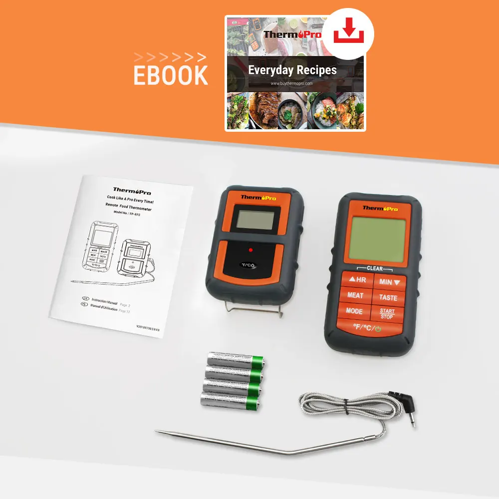 ThermoPro TP-07C Wireless Remote Digital Cooking Food Meat Thermometer for Grilling Oven Kitchen Smoker BBQ Grill Thermometer