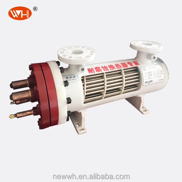 Freon Flexible  Water Titanium Evaporator, PVC Tube in Shell Titanium Heat Exchanger, Plastics Shell Tube Heat Exchanger