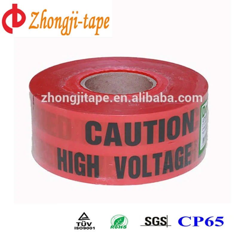 underground non-detectable warning tape printed Electric Cable below produced by zhongji.china