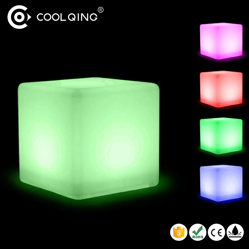 20cm LED cube factory price commercial furniture color changing bar led cube stool