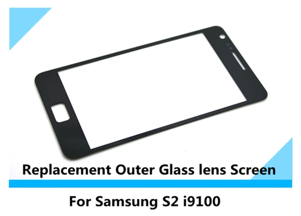 черный белый Замена Внешний Стеклянные линзы экрана для Samsung S2 (i9100)
