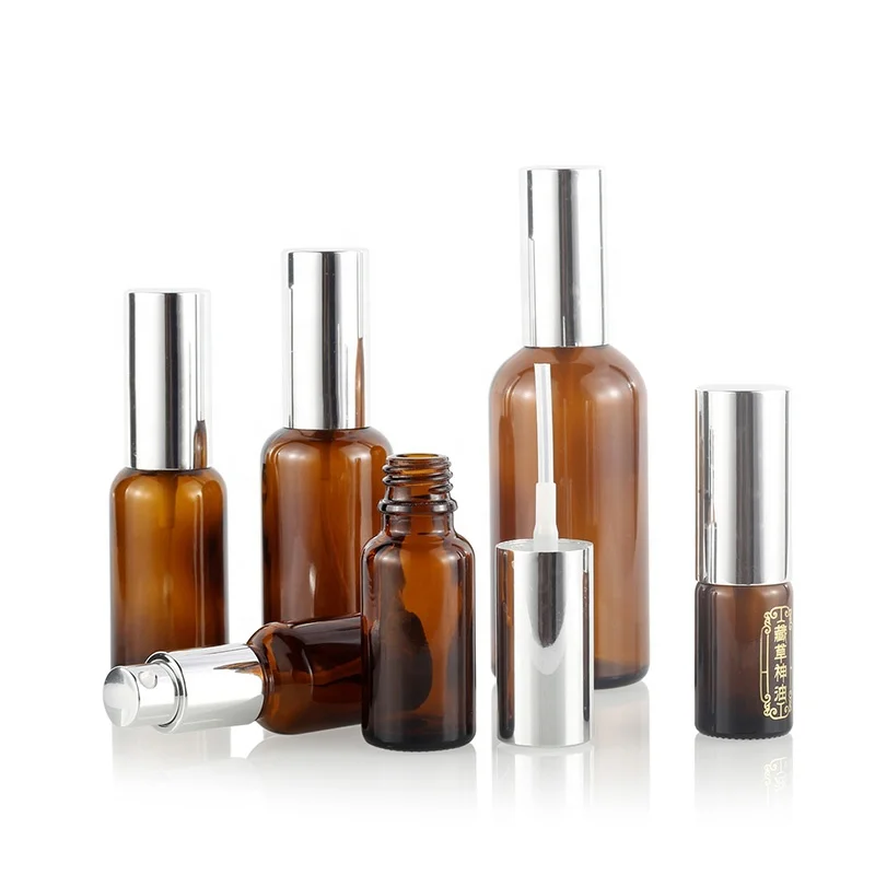 Wholesale empty brown/amber glass bottle Essential oil/Lotion Moisturizer spray bottle 50Ml 100Ml