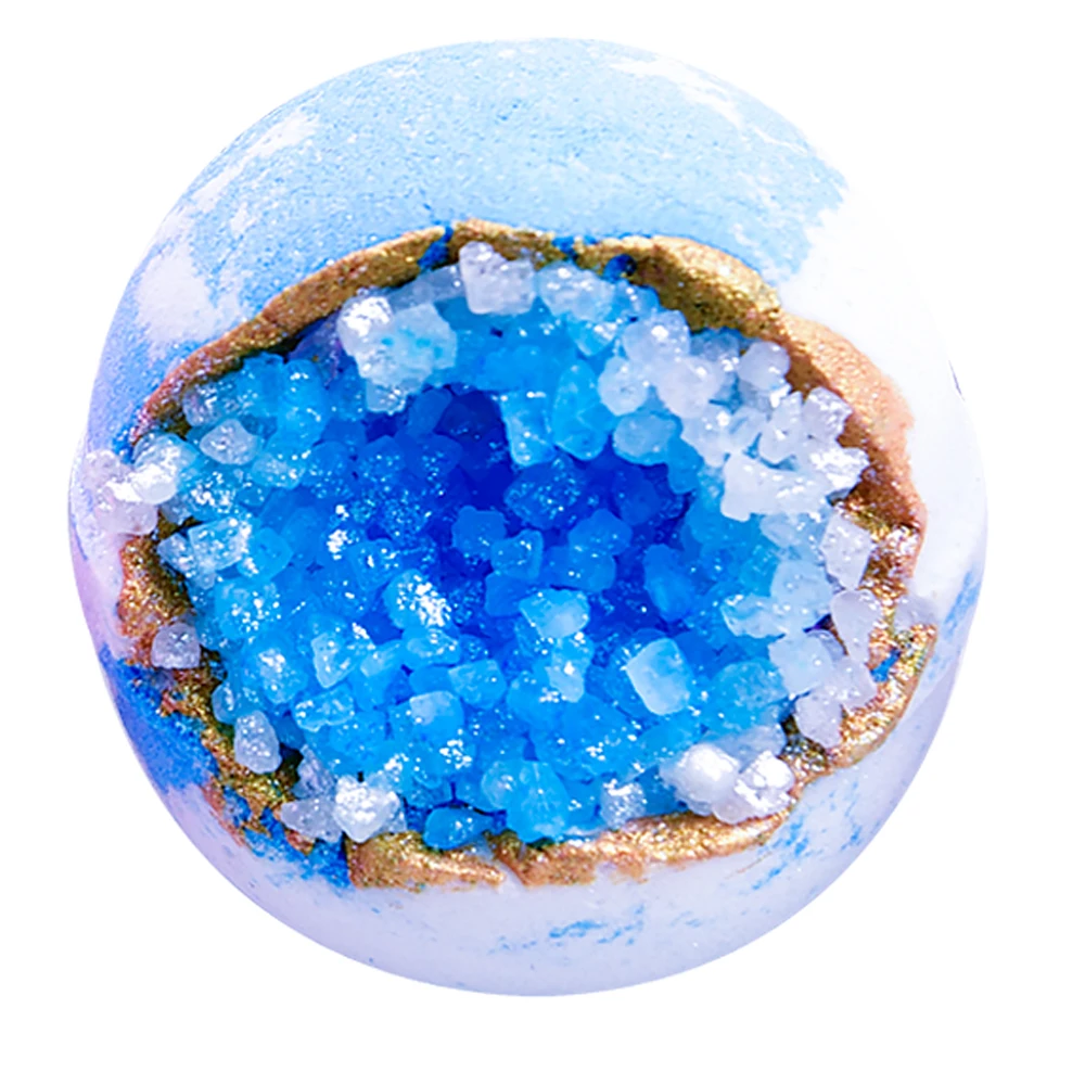 Private Label Bubble Bath Fizzy Colorful Bomb Ball Crystal Geode Bath Bomb