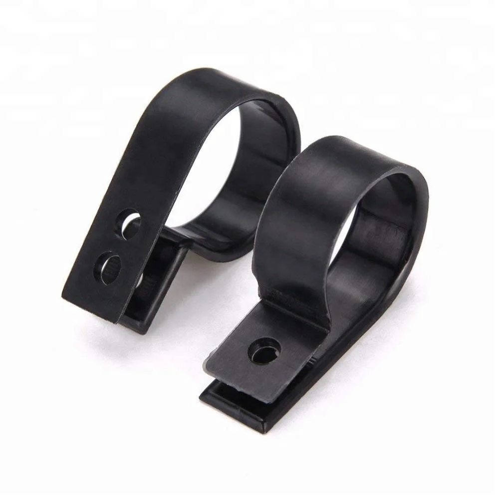 
200pcs Black Nylon Plastic P Clips Clamps Fasteners Assorted For Cable Conduit 