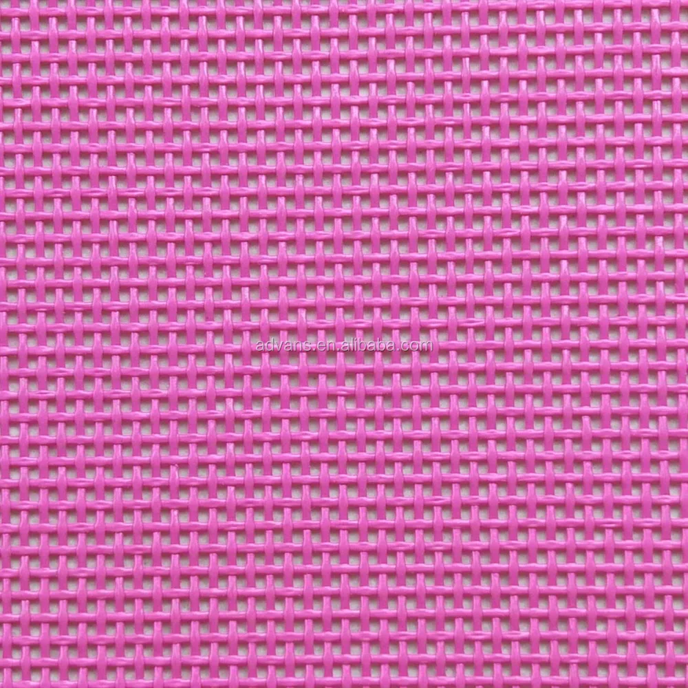 
1*1 Weave Pink Color Batyline Sling Marine Vinyl PVC Woven Polyester outdoor furniture Mesh Fabric 