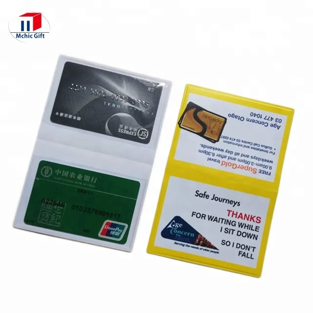Cheap Customized double fold Soft rubber PVC ATM Card Cover Flexible PVC Credit Card Sleeve