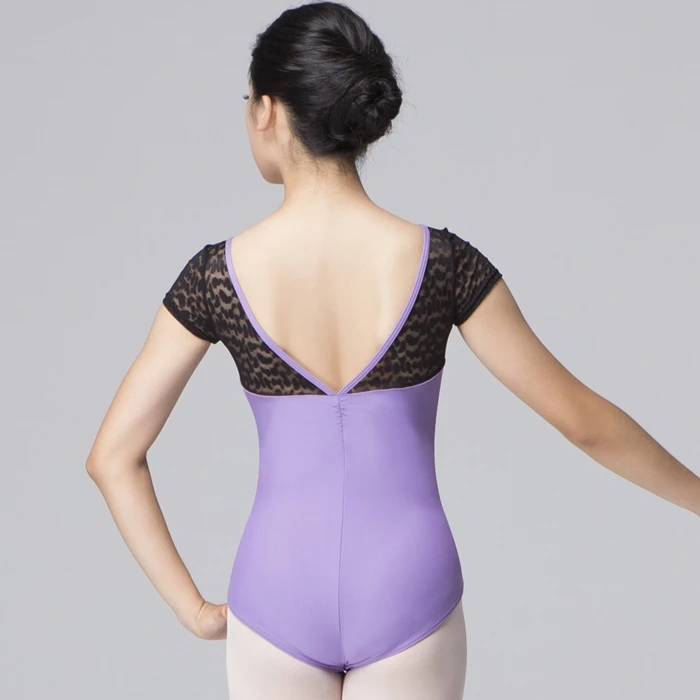 
Dance training clothes women floral lace sleeve leotards 
