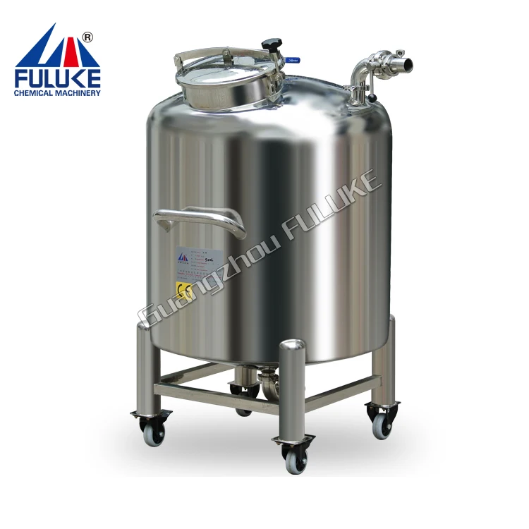100-1000L FLK stainless steel solvent storage tank with rollers for sale