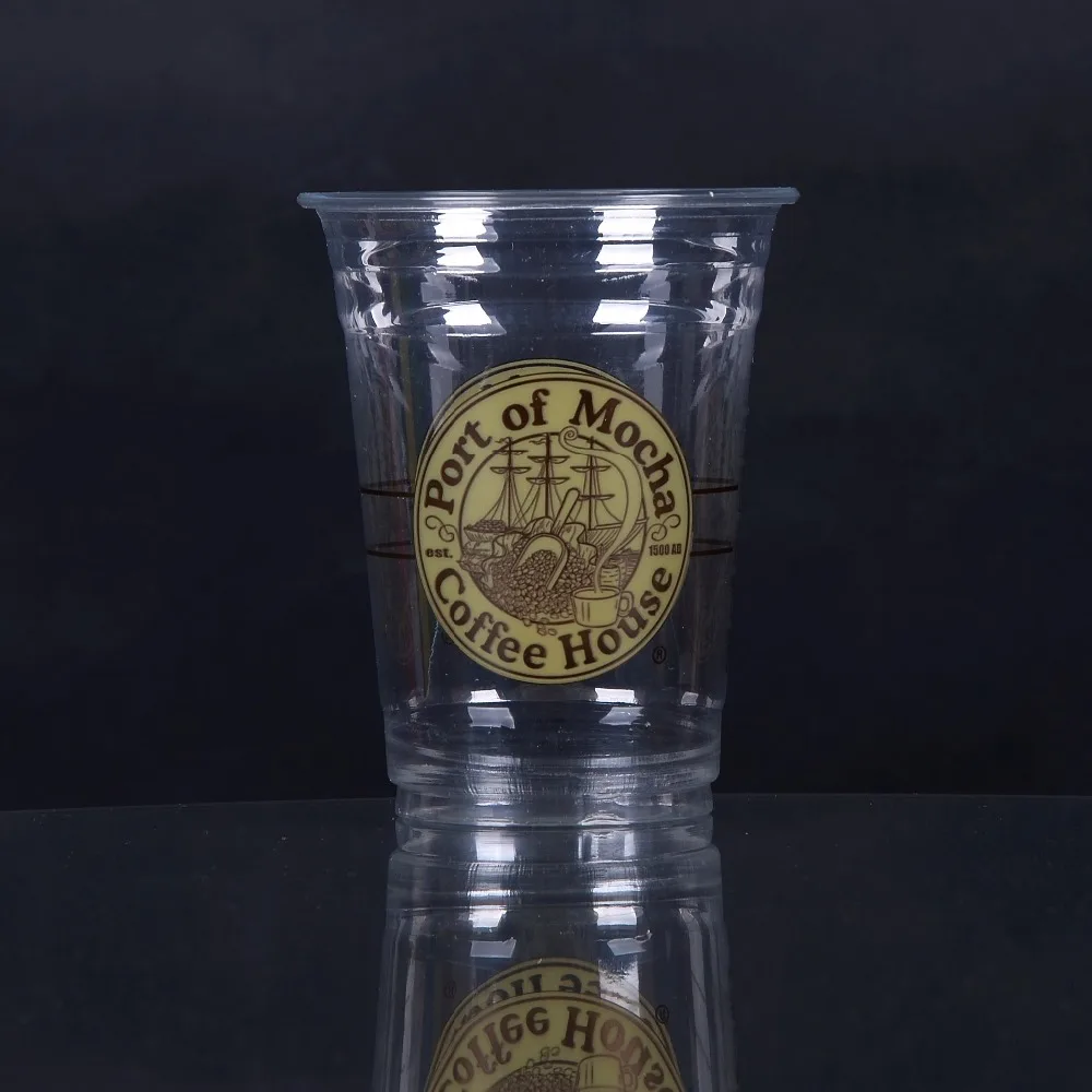 
16 oz 500 cc PET Disposable Transparent Plastic Smoothie Milkshake Cup 