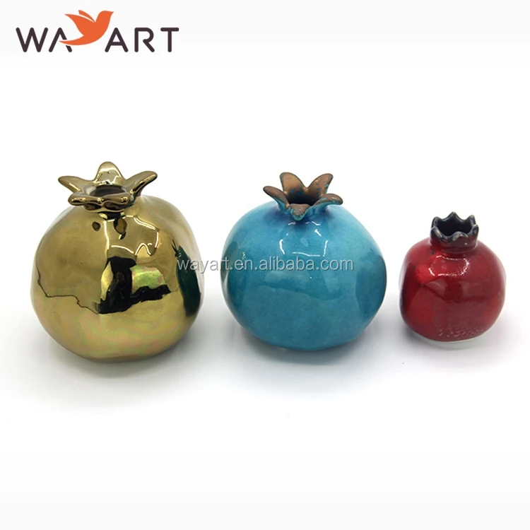 Beautiful Pomegranate Shaped Ceramic Art Flower Vase