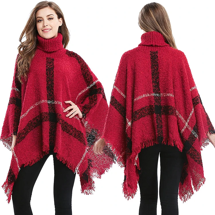 Hot Selling New Design Knitted Pattern Warm Winter Scarf Acrylic Infinity Scarf Poncho Wholesale R155