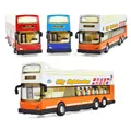 Alloy warrior deluxe double decker bus sightseeing bus model light music children s toy car model