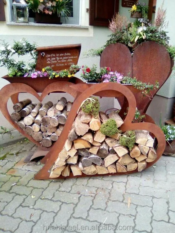 antique decorative corten planter metal garden flowerpot