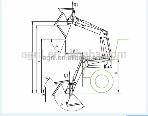 Новый дизайн, гидравлический, качественный трактор, экскаватор-погрузчик с качели, 180 градусов