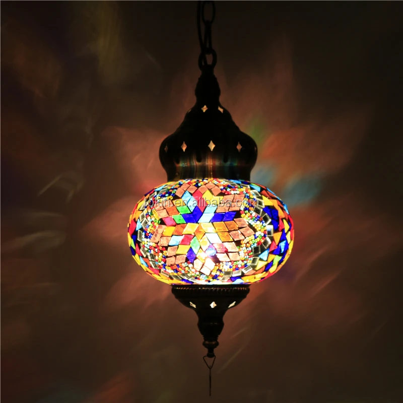 Одиночная Турецкая люстра ручной работы с мозаикой CC1L03