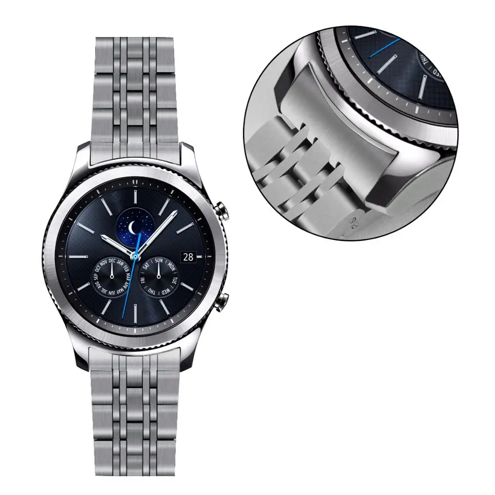 High quality watch straps 22mm stainless steel watch smart band for samsung gear s3 frontier strap