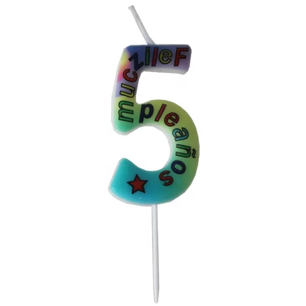 
New spanish cake decoration novelty fancy wholesale party numerals birthday candles set 