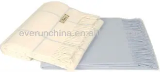 50cf41 100% шерсти щеткой крем проверить плед одеяло с бахромой