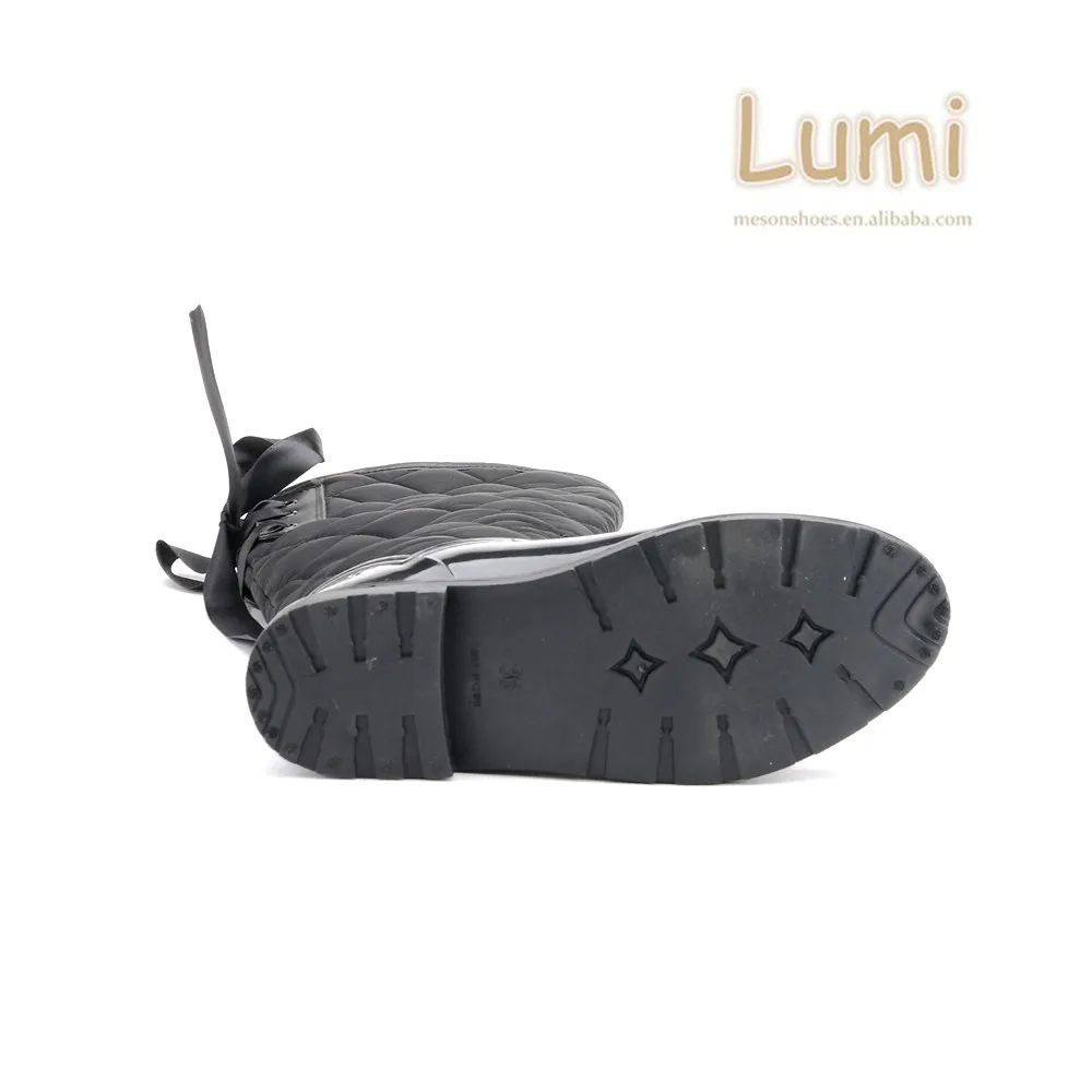 black knee rainboots with bow tie cotton rainboots fashion cool rainboots