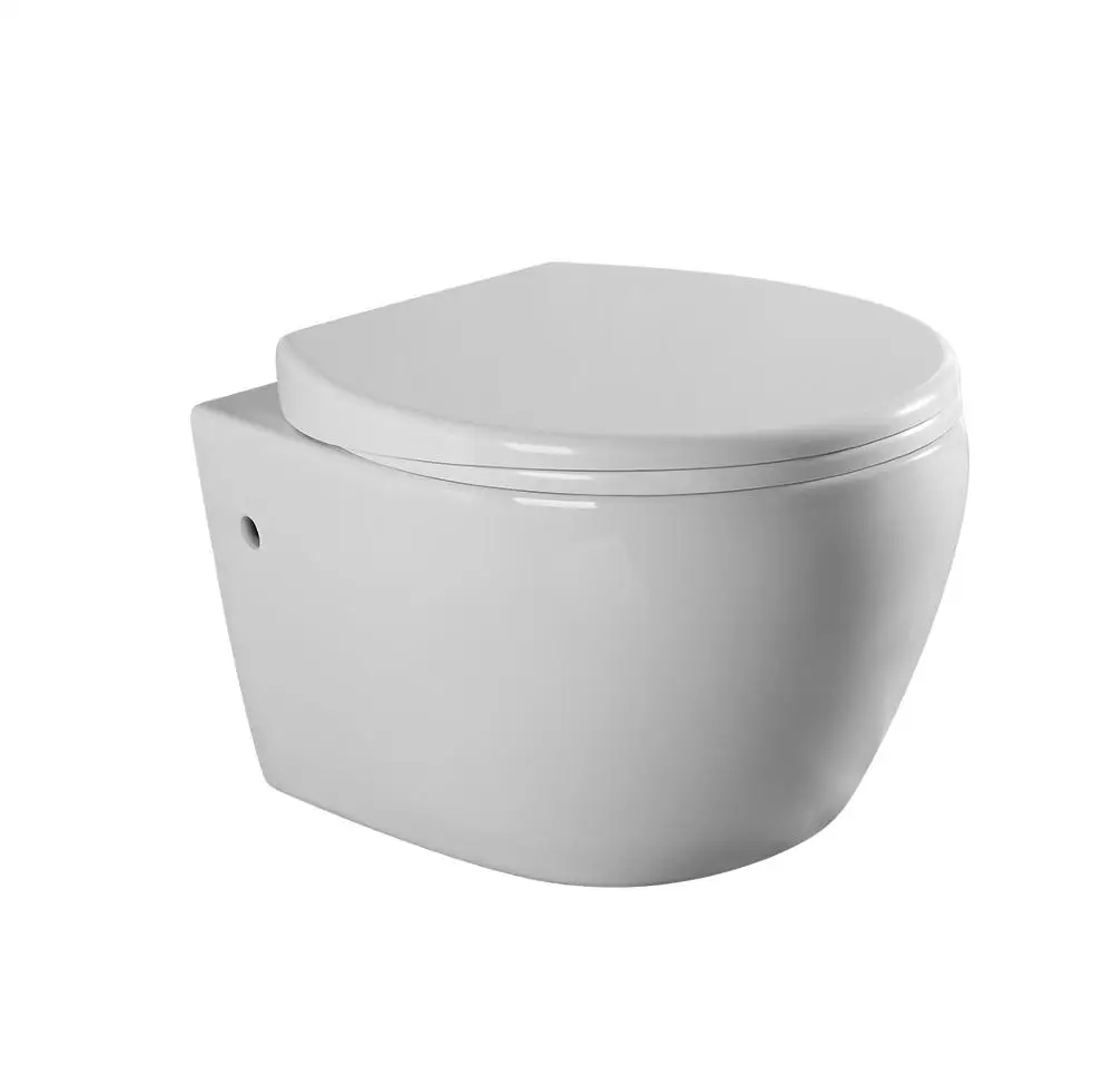 White colored ceramic wall mounted dongpeng bathroom sets toilets