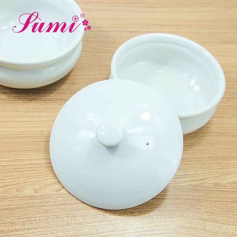 
Restaurant tableware white ceramic cheap soup tureen with cover for for hotel 