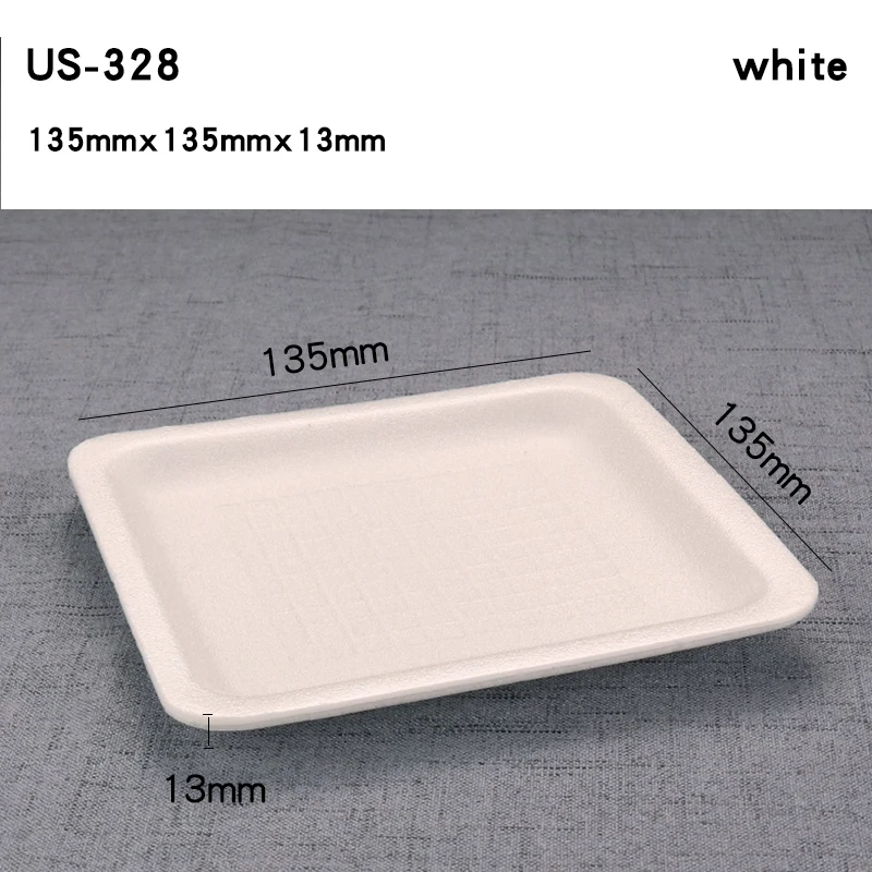 13.5*13.5cm ps material disposable plastic foam tray party snacks foam plate food grade eps material foam tray and for BBQ