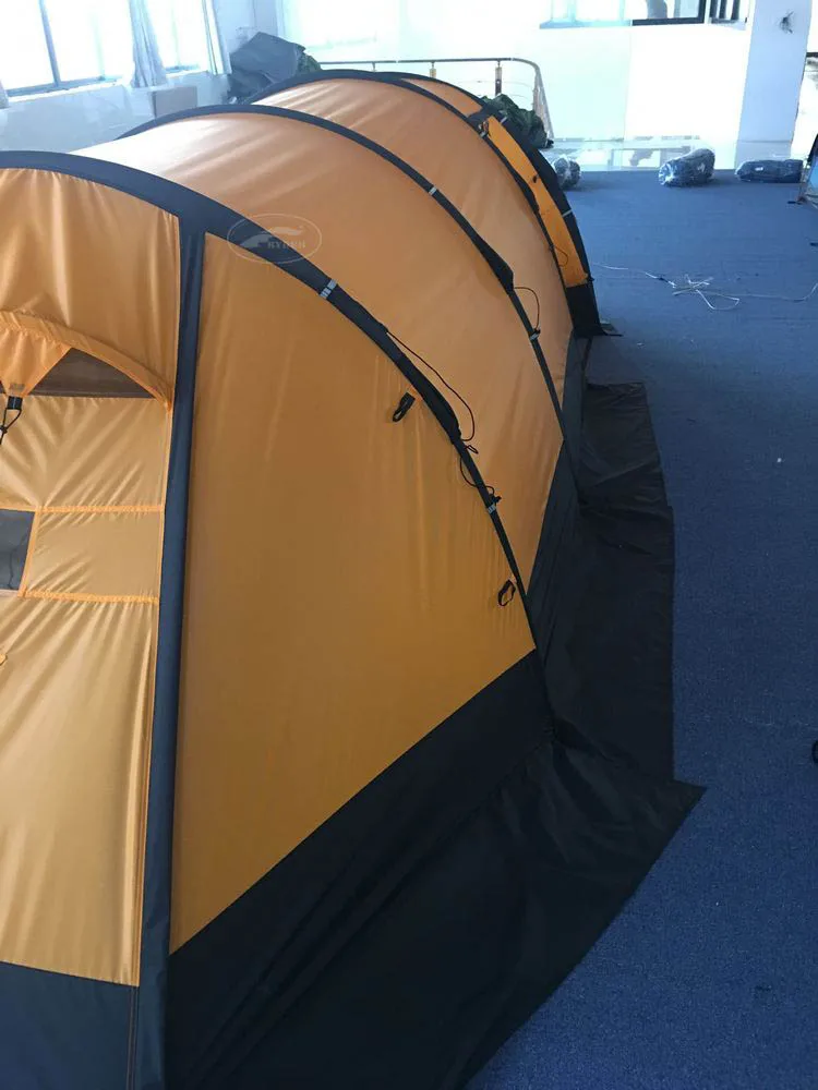 Professional Outdoor Manufacturer High End 40D Nylon Silicone Single Treated Glamping 4 Person Family Tent China  Supplier