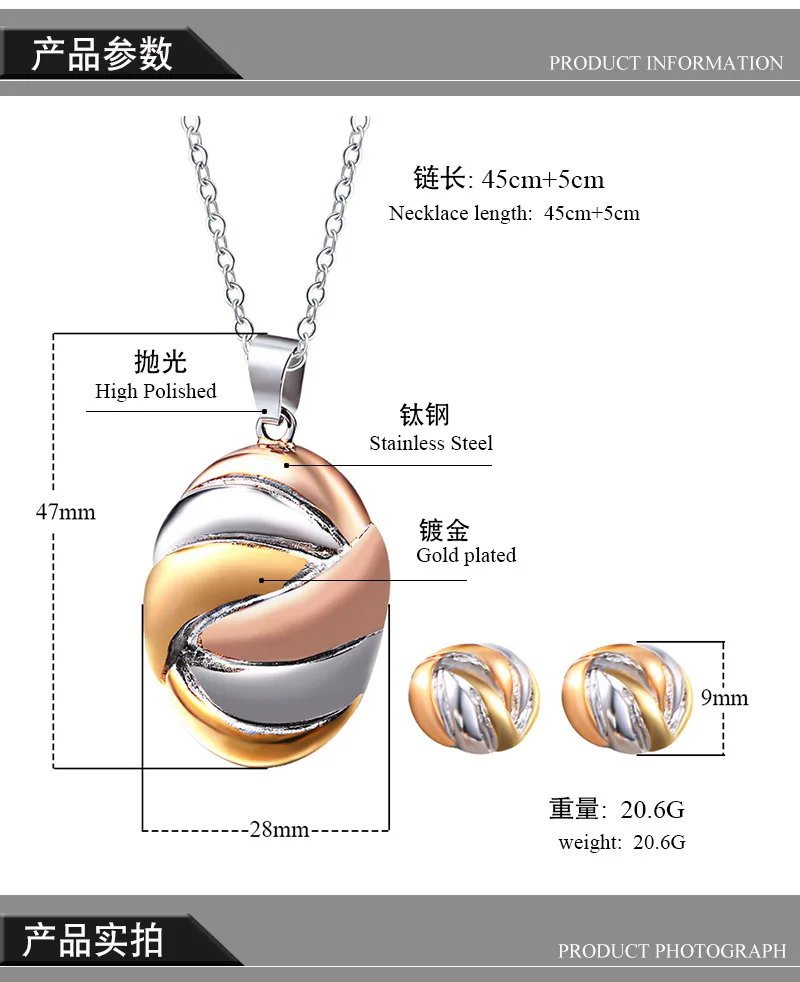Lady Cheap Yiwu Jewellery Free Shipping Geometric Gold Necklace Earring Jewellery No Fade Necklace Bijoux