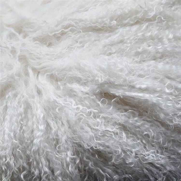 China factory pure white fleece wool blanket mongolian tibetan sheepskin lambskin plates
