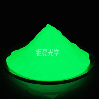 Yellow-green glowing powder and night glowing powder for ceramic