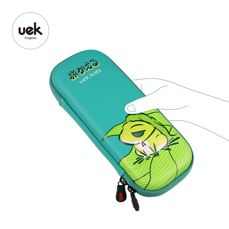 
UEK Kids Eva 3D Travel Frog pencil case for school children Stationery wholesale stationery kawaii 