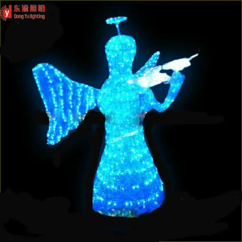 christmas  outdoor decorations 3d ice angel sculpture LED motif light