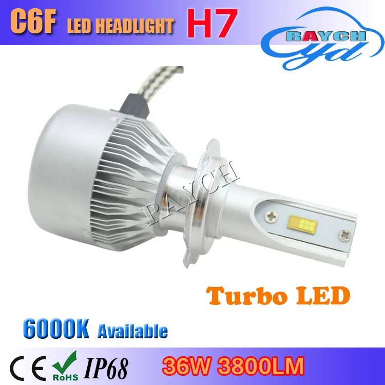 Top seller 3800lm H4 H7 H8 H9 H11 H13 9004 H13/H16 9005 9006 C6F прокат светодиодные лампы фар