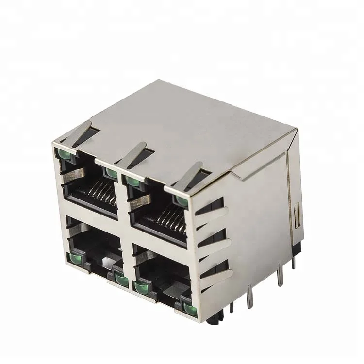 China Supplier Metal Shielded Cat5 Dual Port RJ45 Connector