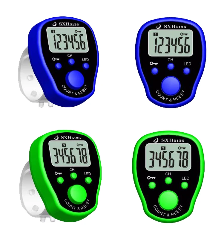 2018 factory direct New Multifunctional 5 Channels 6-Digital LED Backlight Muslim Finger Tally  Counter