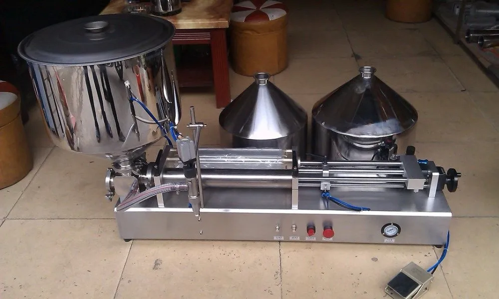 100g 250g 500g 1kg semi automatic small piston beverage honey  liquid paste filling machine