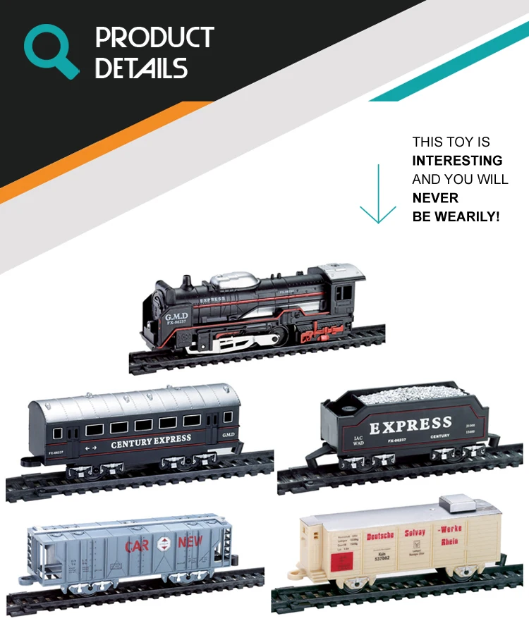 Kids favour birthday gift 5 carriages scrap train rail cheap electric cars for sale