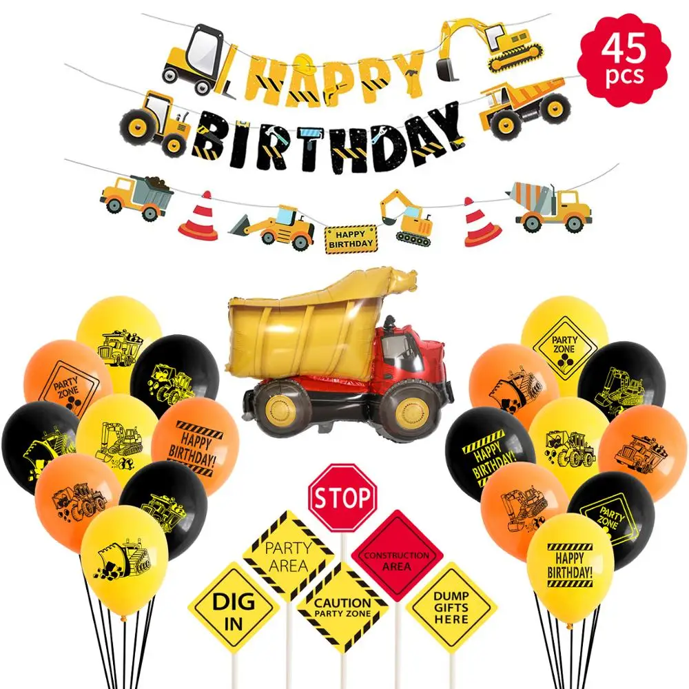 Easternhope Construction Birthday Party Supplies Dump Truck Party Decorations Kits Set for Kids Birthday Party